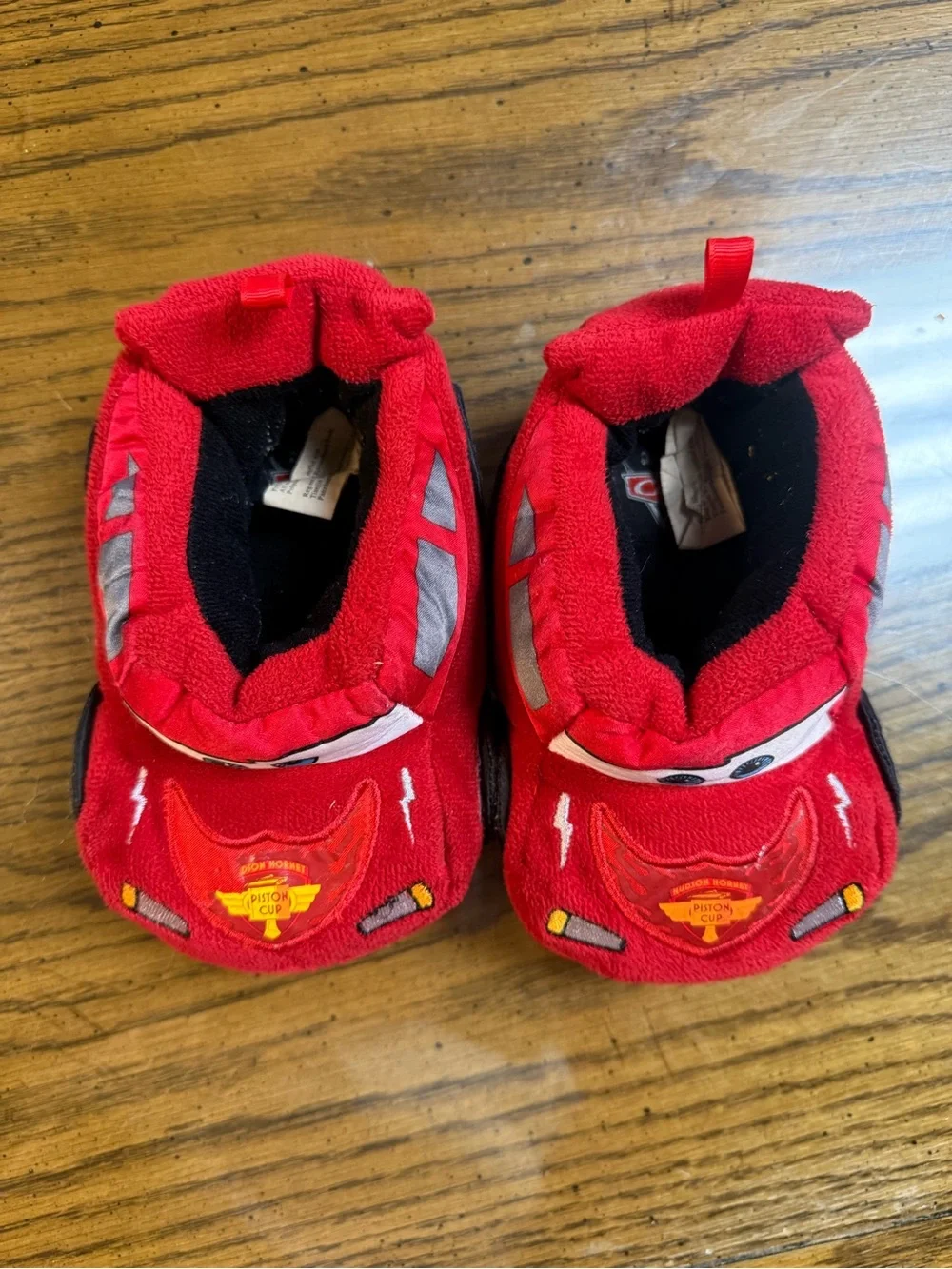 Disney Pixar Cars Lightning McQueen Red Plush Slippers